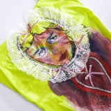 Female Portrait Lace Print Suspender Dress
