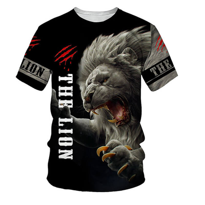 Ferocious Lion Polyester Viking T-Shirt