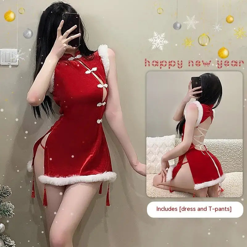 Lingerie Pure Desire Christmas Together Cheongsam - Lootquake
