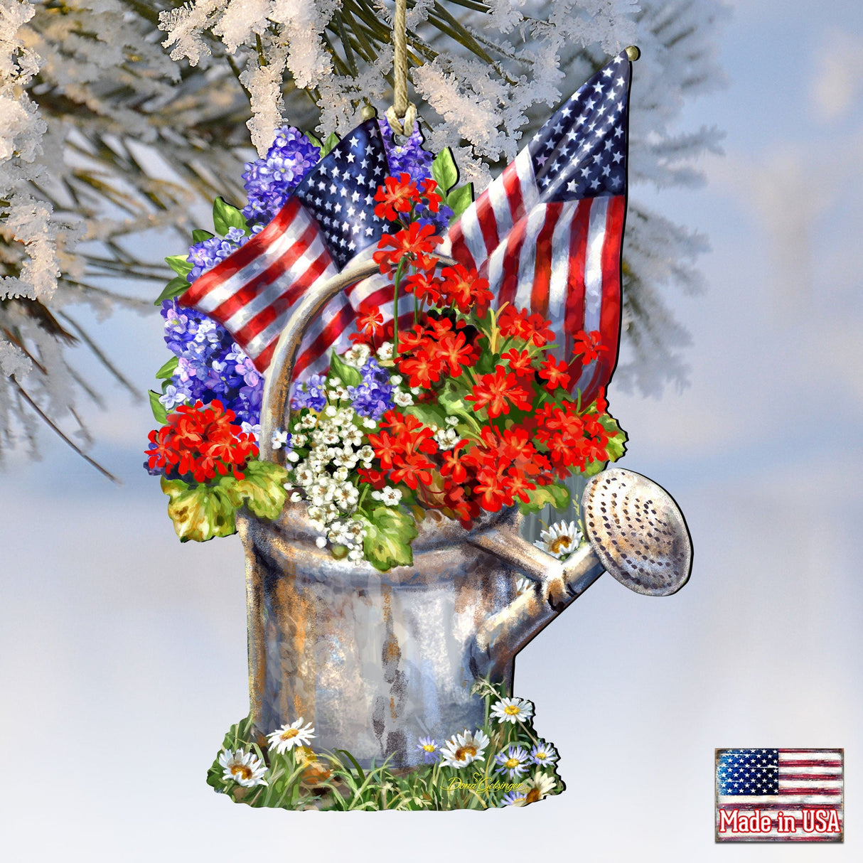 Blooming American Freedom Ornament by D. Gelsinger - Designocracy - 8461040-1711