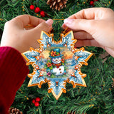 Adornos de madera con forma de copo de nieve de G. Debrekht - Decoración navideña de Papá Noel - 8688425