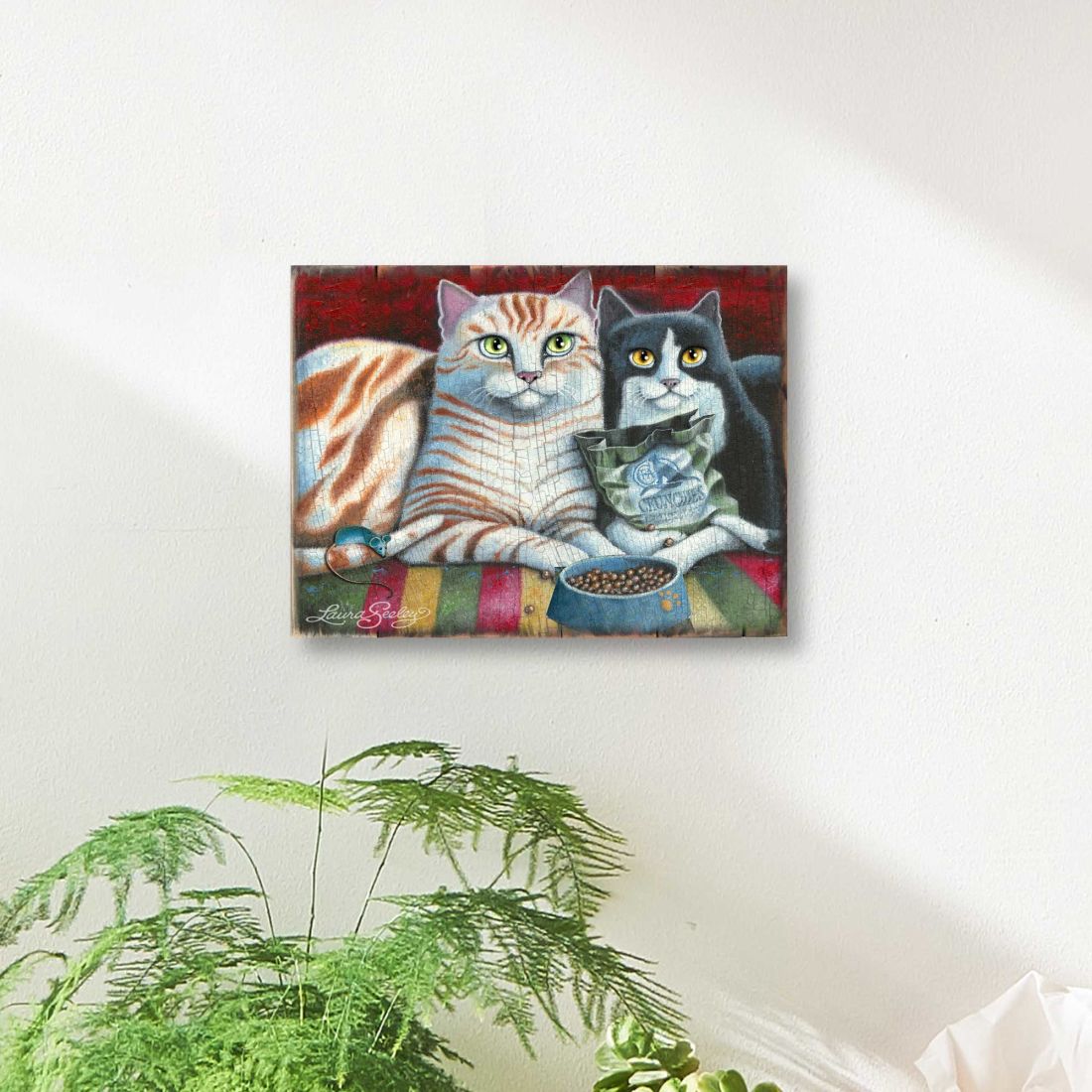 Arte mural de madera con golosinas para gatos de Laura Seeley - Decoración para perros y gatos - 8512113B