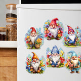 Juego de 6 imanes decorativos de madera con forma de gnomos de jardín de G. Debrekht - Decoración de Pascua y primavera - 8090030G-S6