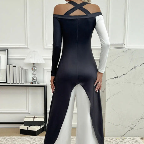 Ladies' Business Elegant Wide Leg Casual Loose Fit One Shoulder Set Sexy Party Set - Lootquake