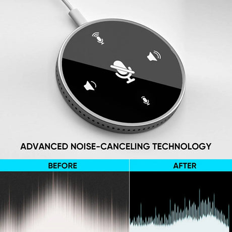 Desktop USB Conference Speakerphone Microphone Built-in Speaker 360° Omnidirectional PC Computer Condenser Mic with  Function Volume Adjustment Plug & Play Compatible with Windows Mac for PC Lapto - Lootquake