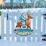Decoración navideña para puerta con Papá Noel y reno, de G. DeBrekht - Decoración navideña con Papá Noel y muñeco de nieve - 8151123H