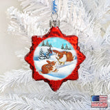Adorno de vidrio de mercurio con forma de conejo de Papá Noel de G. DeBrekht - Decoración navideña con animales salvajes - 771019
