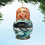 Whale Matreshka Wooden Ornaments by G. DeBrekht - Coastal Holiday Decor - 8113812