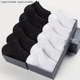 5/10/12 pares de calcetines tobilleros lisos para hombre, cómodos, transpirables, suaves y absorbentes del sudor, ideales para exteriores.