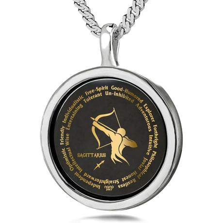 Sagittarius Necklaces for Lovers of the Zodiac 24k Gold Inscribed - Lootquake