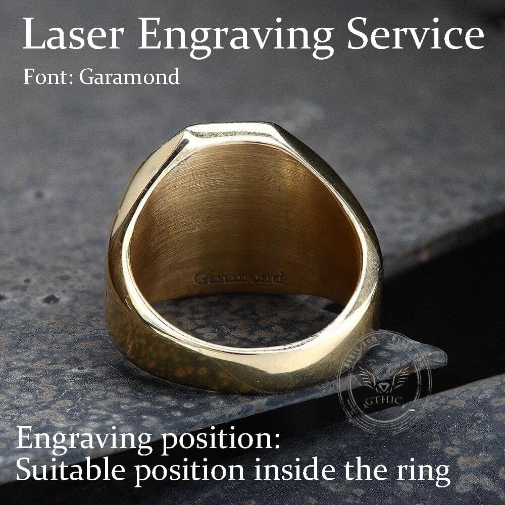 Anillo de acero inoxidable con león feroz