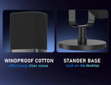 Dynamic USB/XLR Microphone with Touch Mute Button and Headphone Jack for PC and Gaming