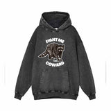 Fight Me Coward Vintage Washed Hoodie