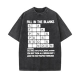 Fill In The Blanks Vintage Washed Short Sleeve T-shirt