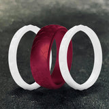 Fish Scale 3-Piece Stacking Silicone Band Ring