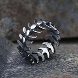 Fishbone Stainless Steel Vertebrae Ring