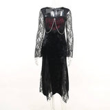 Floral Pattern Polyester Gothic Cheongsam Dress