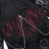 Floral Pattern Polyester Gothic Cheongsam Dress