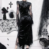 Floral Pattern Polyester Gothic Cheongsam Dress