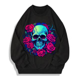 Floral Skull Cotton Emo Sweatshirt
