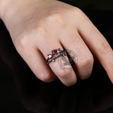 Flower Shape Alloy Adjustable Gothic Ring
