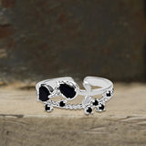 Flower Shape Alloy Adjustable Gothic Ring