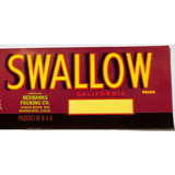 Fly Back to the 60s with Redbanks Packing Swallow Crate Label