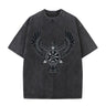 Flying Raven Viking Symbols Washed T-shirt