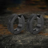 Frosted Geometric Stainless Steel Hoop Ear Cuffs
