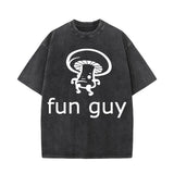 Fun Guy Print Vintage Washed T-shirt
