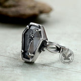 Funeral Of Rose Stainless Steel Coffin Ring