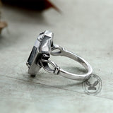Funeral Of Rose Stainless Steel Coffin Ring