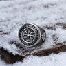 Futhark Runes Compass Viking Ring