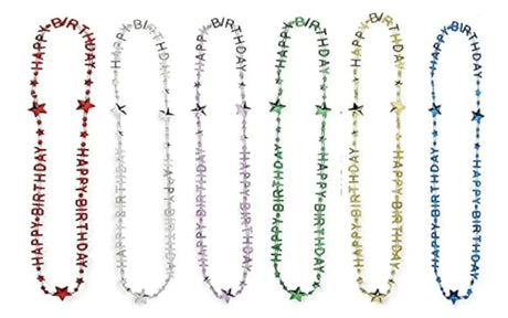 Guidea 24 Piece Colorful Happy Birthday Bead Necklaces Party Favors - Lootquake