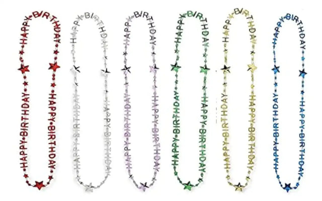 Guidea 24 Piece Colorful Happy Birthday Bead Necklaces Party Favors - Lootquake