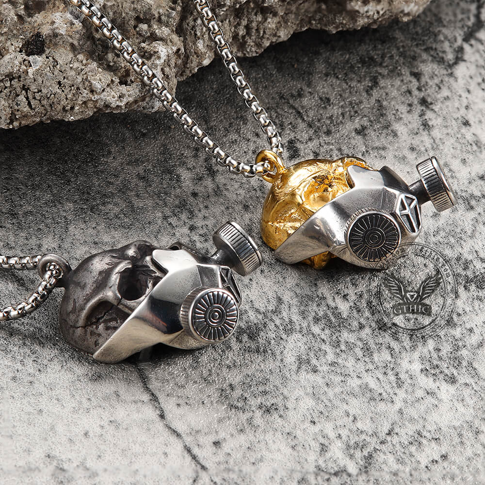 Gas Mask Skull Stainless Steel Pendant
