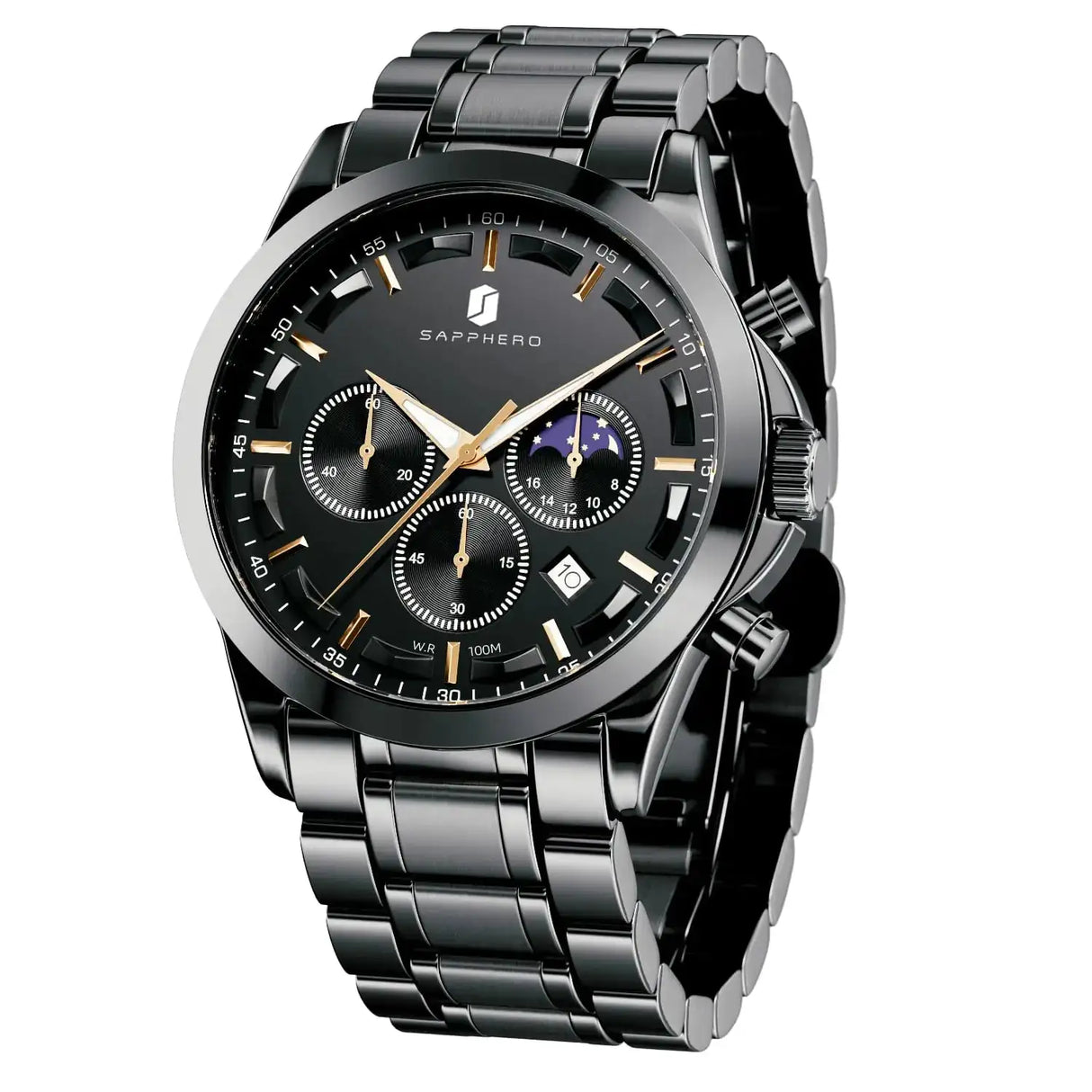 SAPPHERO Mens Watches Watches for Men Analog Watch Waterproof Watch Quartz Chronograph Date Display Stainless Steel Mens Wrist Watches Casual Business Gifts for Men Fashion Designer Mens Dress Watch - Lootquake
