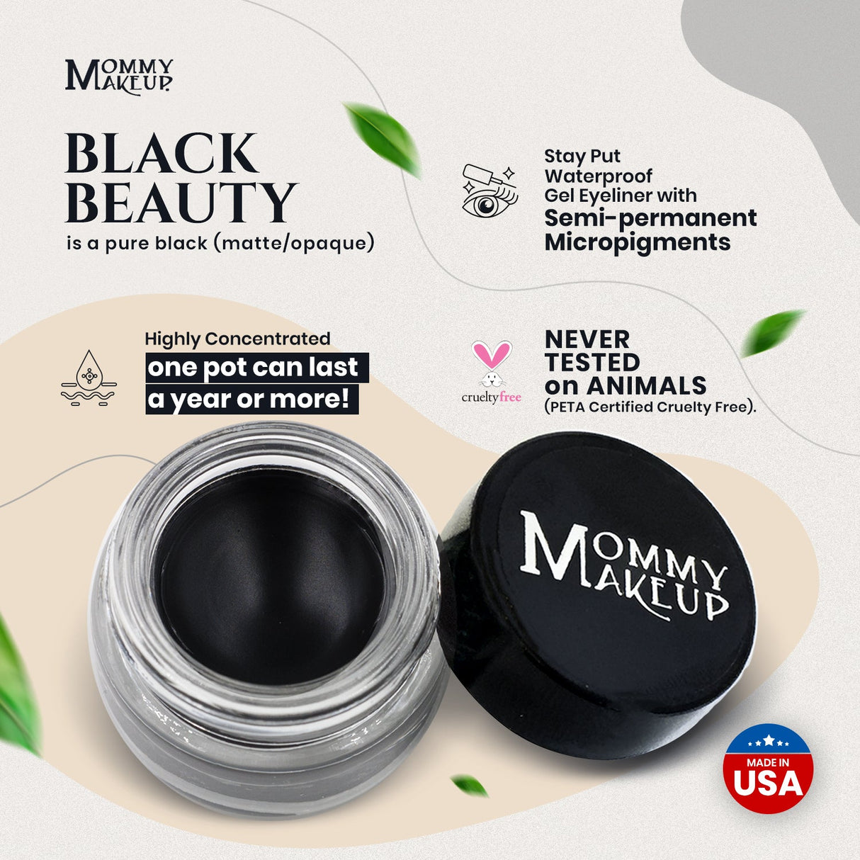 Black Beauty Stay Put Waterproof Gel Eyeliner w/ Micropigments