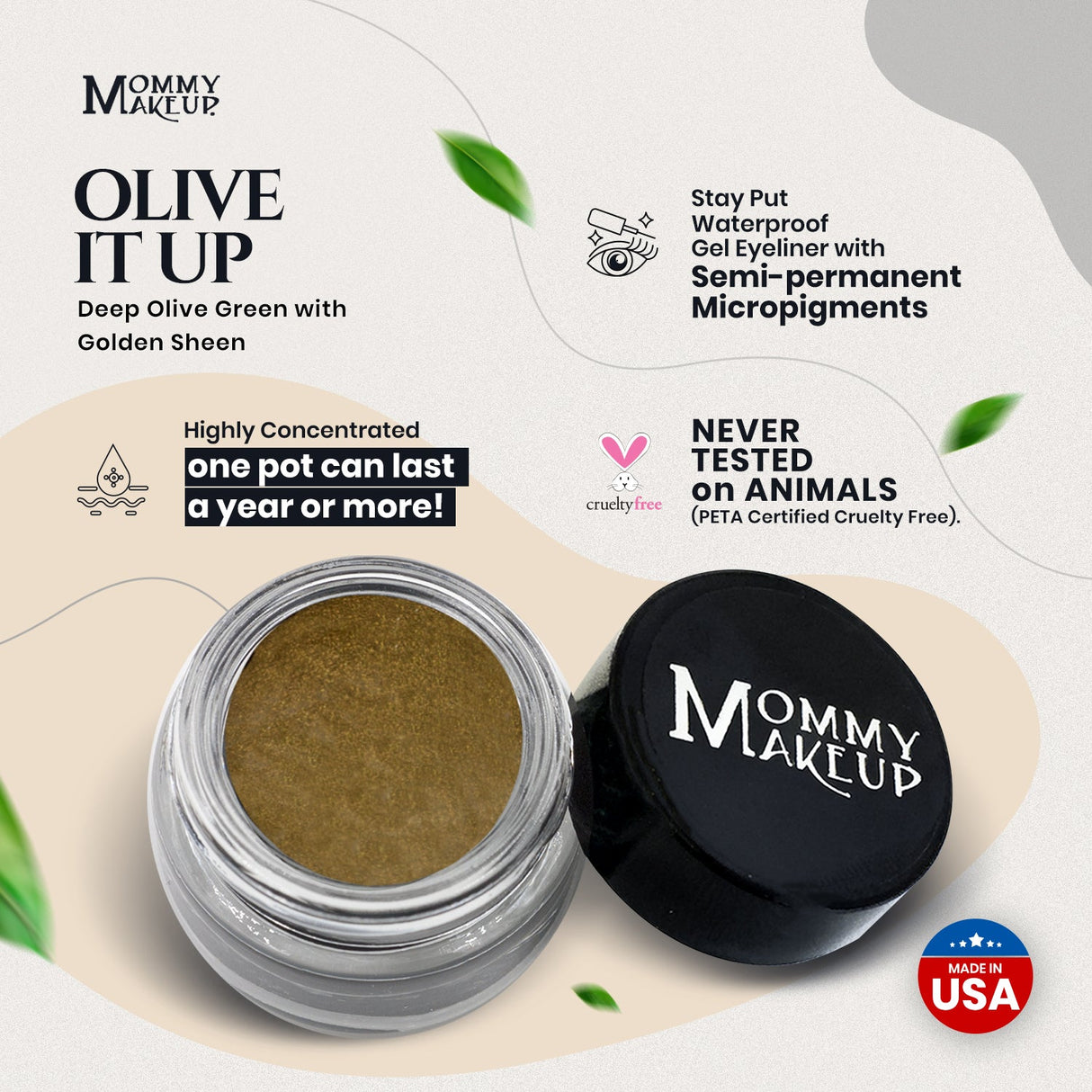 Olive It Up Stay Put Waterproof Gel Eyeliner w/ Micropigments