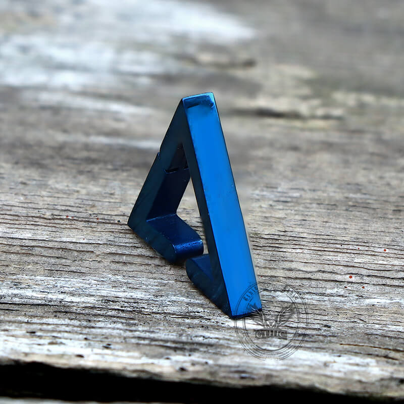 Puños de oreja de acero inoxidable con forma de triángulo geométrico