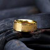 Gold Plated AG Masonic Stainless Steel Band Ring