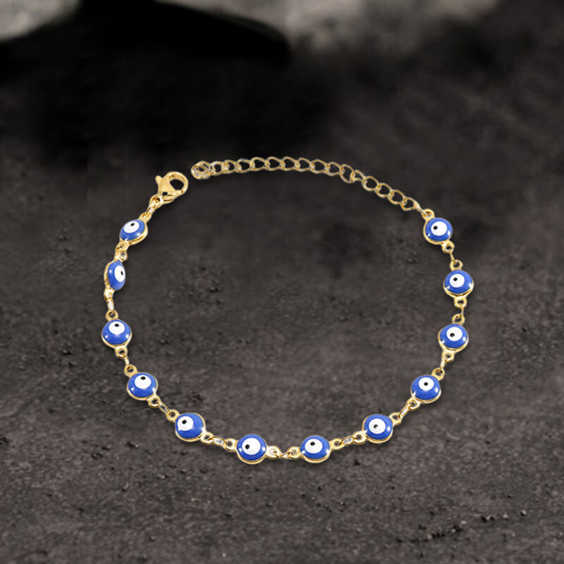 Gold Plated Evil Eye Stainless Steel Bracelet
