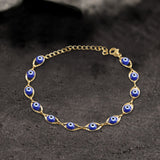 Gold Plated Evil Eye Stainless Steel Bracelet
