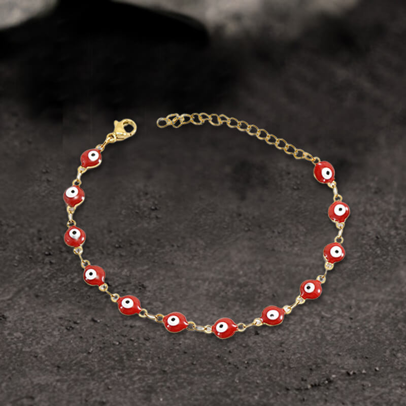 Gold Plated Evil Eye Stainless Steel Bracelet