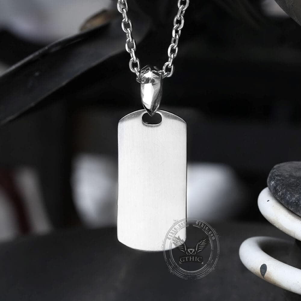 Gold Skull Stainless Steel Military Pendant