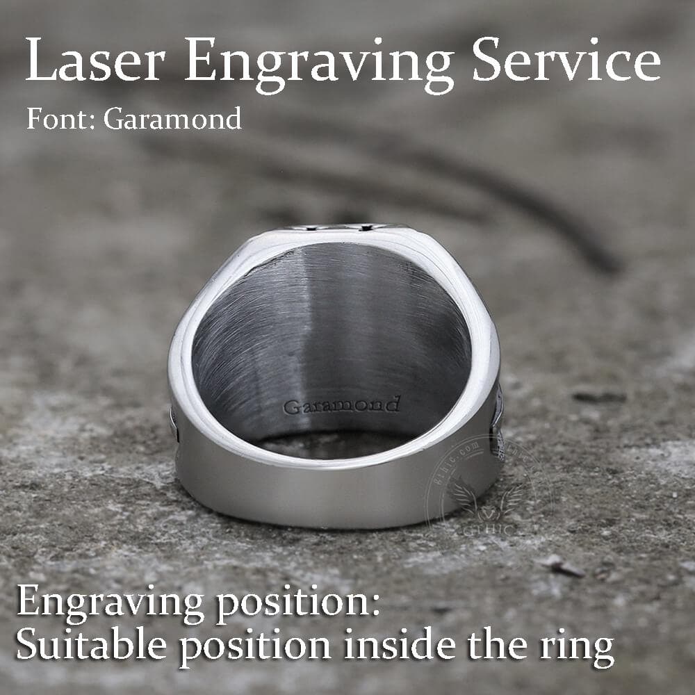 Anillo Bestia de acero inoxidable con león dorado