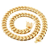 Golden Thick Cuban Chain Stainless Steel Necklace