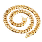 Golden Thick Cuban Chain Stainless Steel Necklace