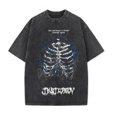 Goth Skull Graffiti Print Casual T-shirt
