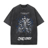Goth Skull Graffiti Print Casual T-shirt